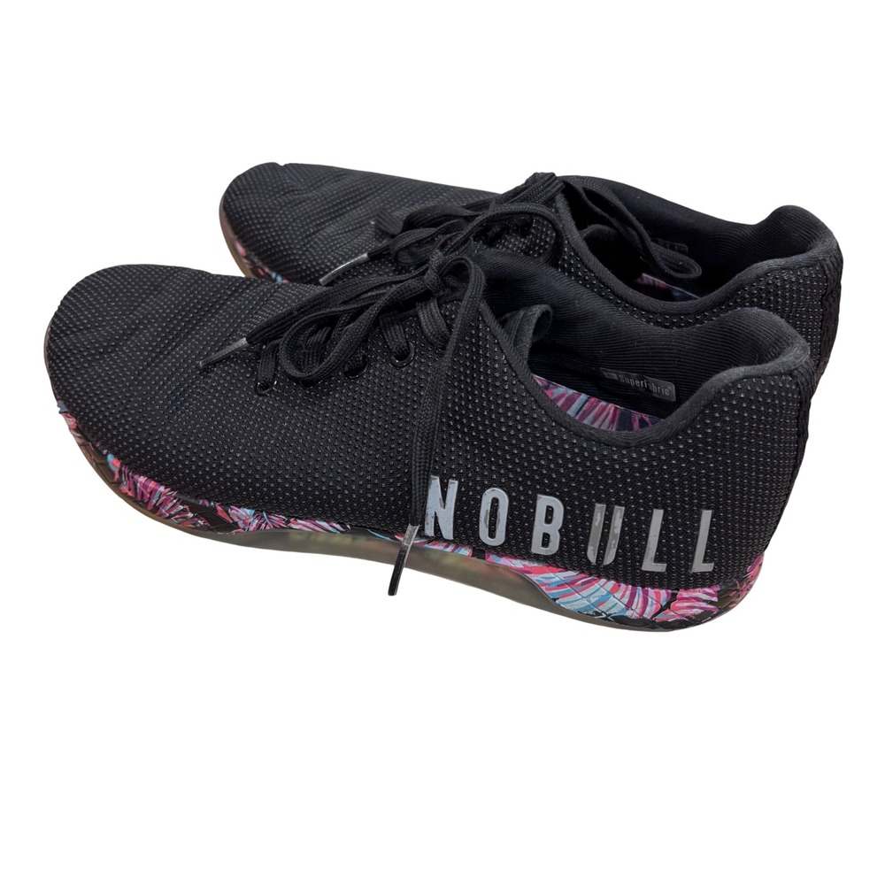 NOBULL Black SuperFabric Floral Print Trainer Mens 9.5 Womens 11 Athletic‎ Shoes